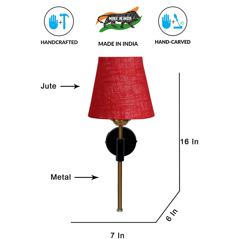 Beryll Jute Wall Lamp - Maroon media 6