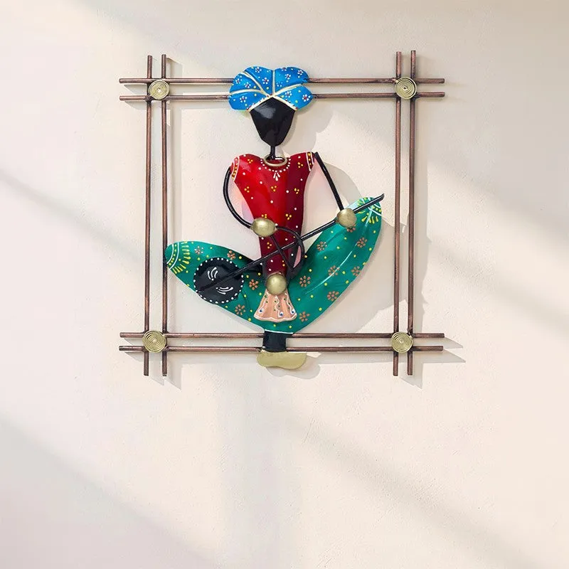 Folk Musician Iron Wall Accent - Green,Red media 5