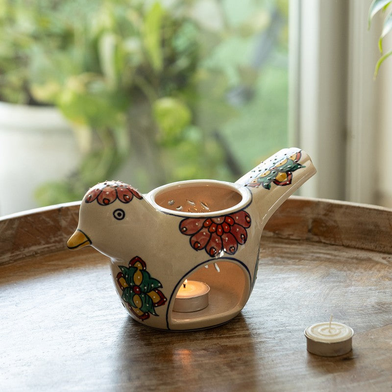 Chirpy Birdy Handpainted Tealight Holder
