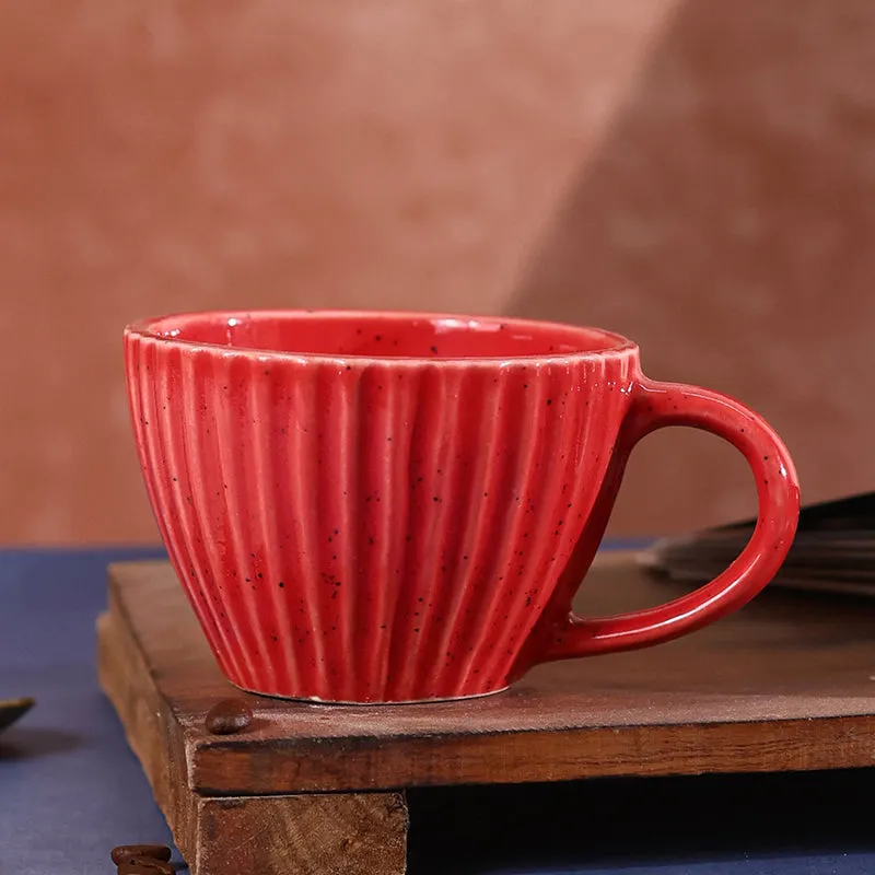 Agnese Ceramic Tea Cup (230 mL)/Red) media 1