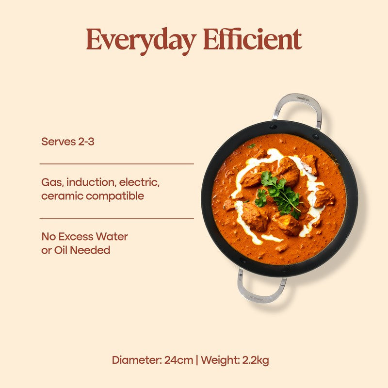 Cumin Co Enamel Cast Iron Kadhai (3000 mL) - Rust media 6