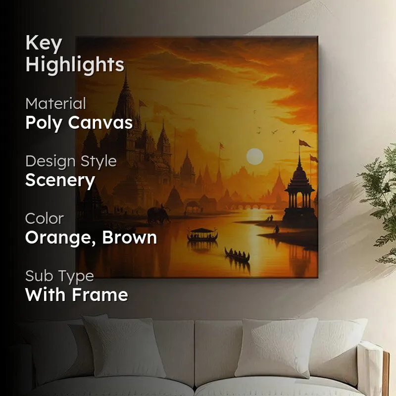 Dusk-lit City Wall Painting media 2