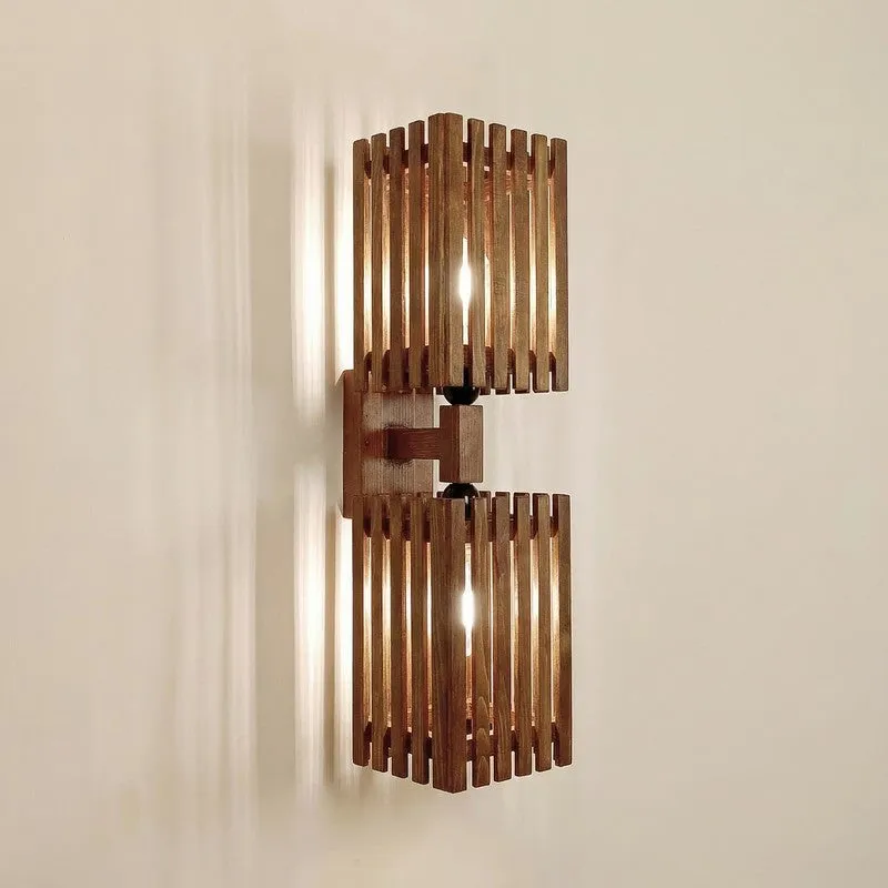 ParallelGlow Wooden Wall Lamp - Brown media 4