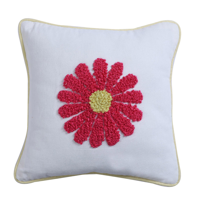 Thread & Daisy Cotton Cushion Cover - White media 3