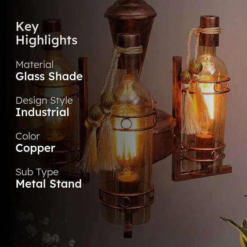 Industrial Farmhouse Metal Bottle Chandelier - Copper media 2