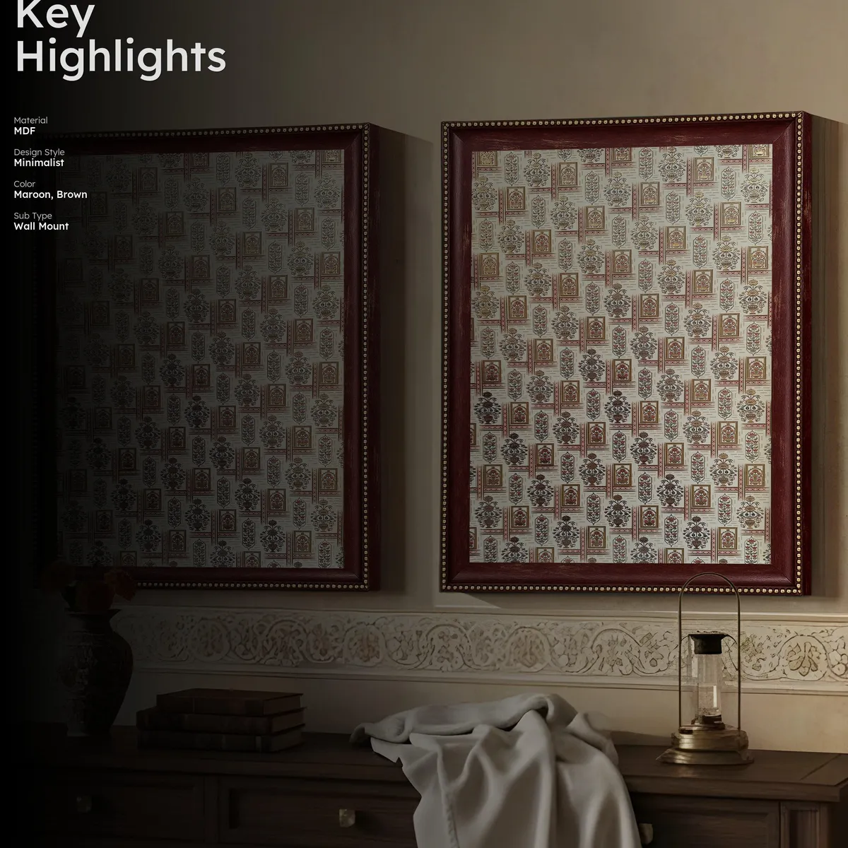 Traditional Wall Painting With Frame - Set Of Two media 2