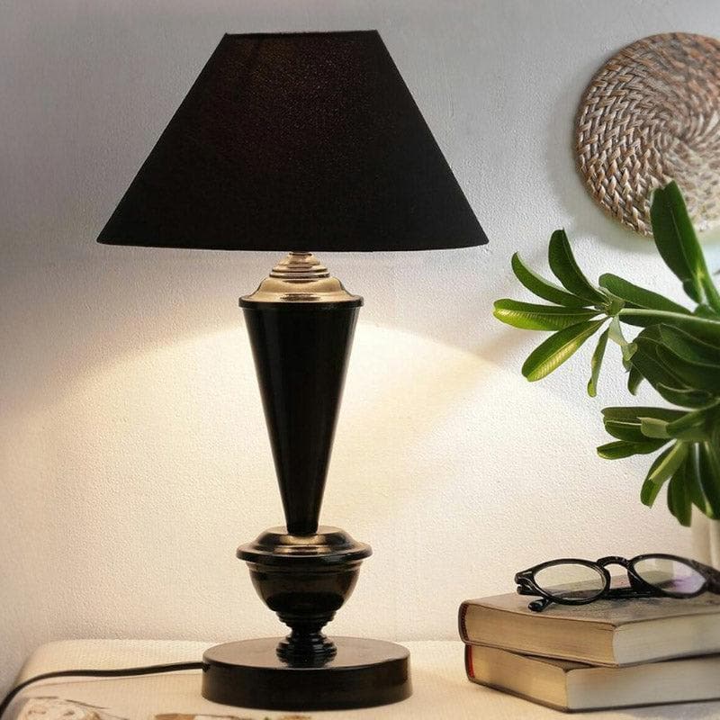 Iris Facy Fabric Table Lamp - Black