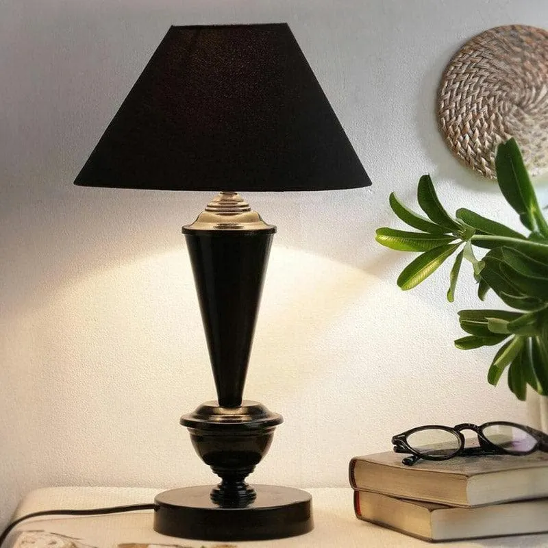 Iris Facy Fabric Table Lamp - Black media 1