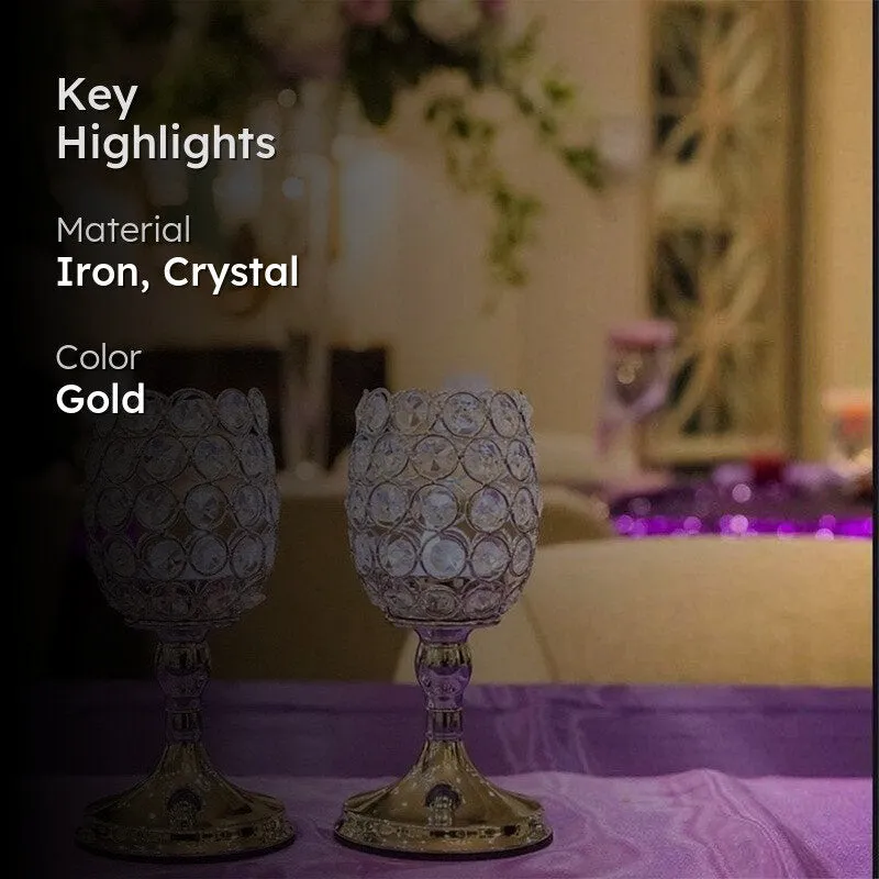 Trimero Crystal Tealight Candle Holder - Set Of Two media 2