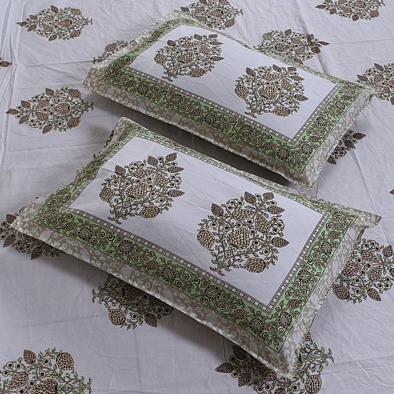 PetalRiwaaz Handblock Printed Cotton Bedsheet (Brown) - 400 TC media 3