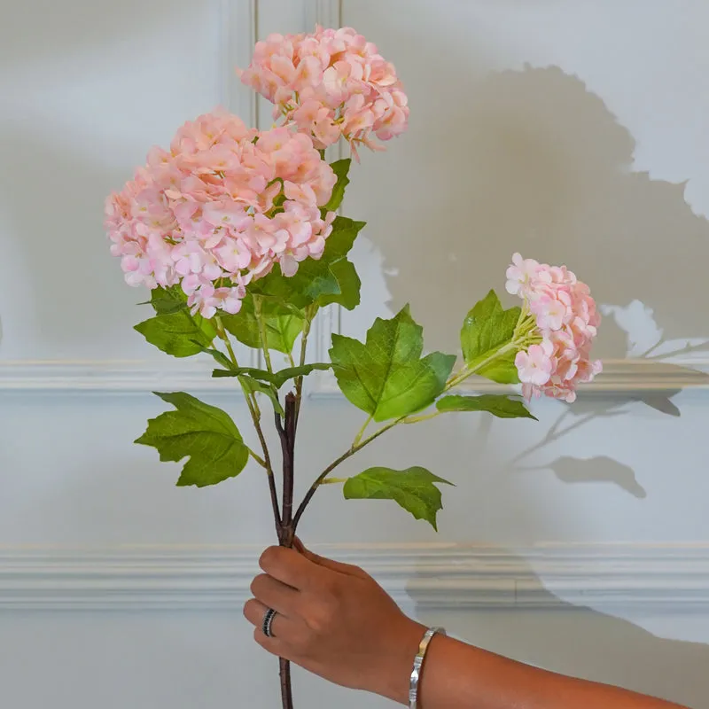 Faux Silicone Hydrangea Flower Stick (Light Pink) - 29 CM media 3