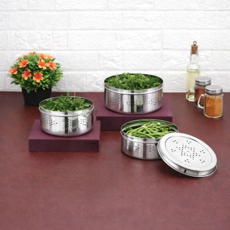 Smart Seal Silver Steel Container(500 mL,400 mL,300 mL) - Set Of Three media 4