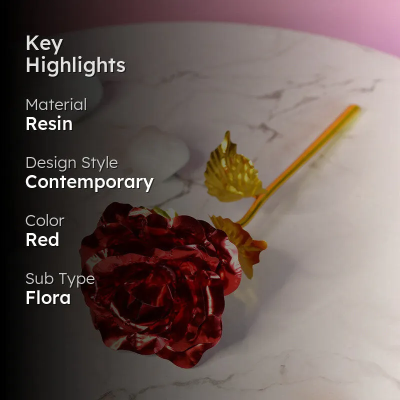 Story Of Rose Resin Showpiece - Red media 2