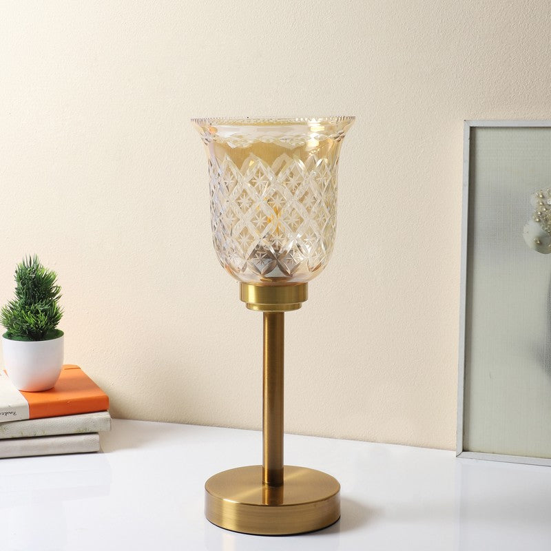 Elyra Elegant Mild Steel Table Lamp - Gold,Transparent media 4