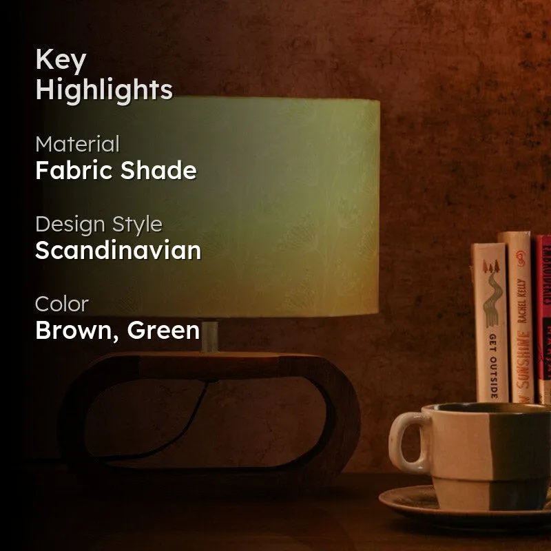 Misty Mirza Fabric Table Lamp - Brown,Green media 2