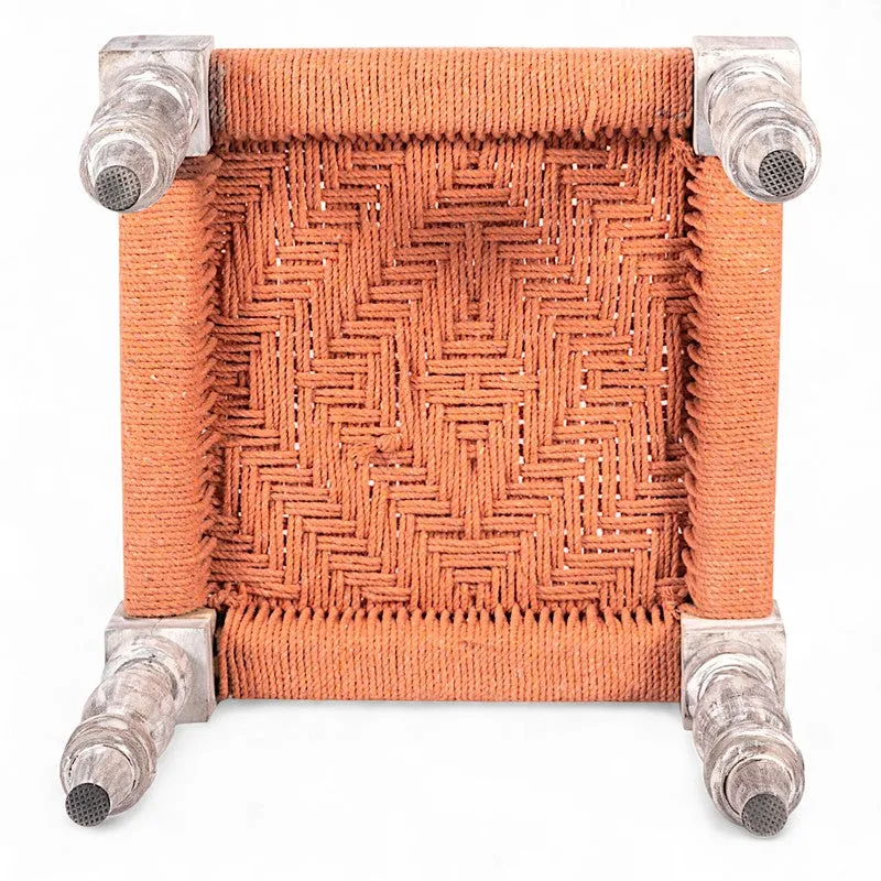 Jexon Sheesham Wooden Stools (Orange) - Set Of Two media 4