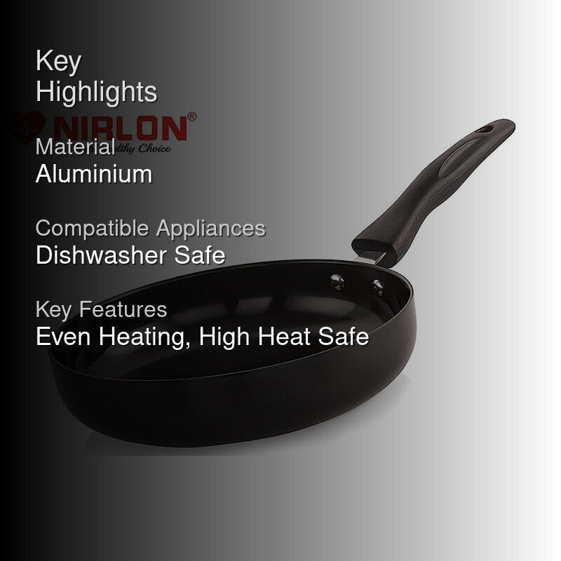 Nirlon Hard Anodized Frying Pan With Lid - 1100 ML/9 Inches media 2