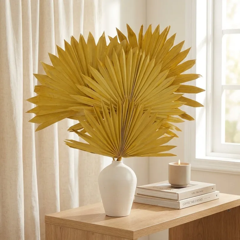 (Yellow) Sun Palm Spear (20 cms) - Set Of Five Stems media 1
