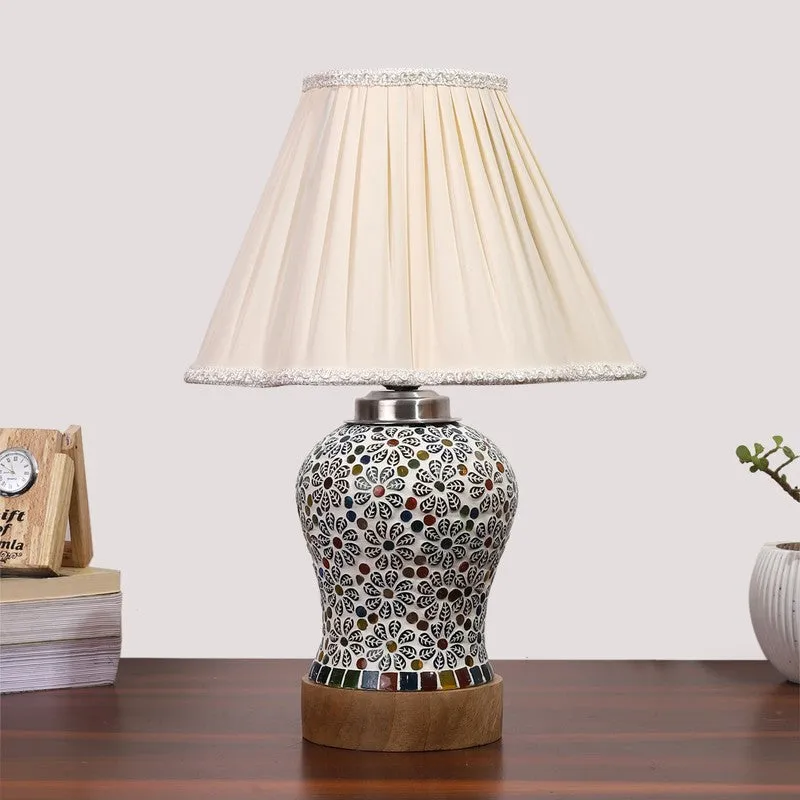 Santora Pleated Wooden Table Lamp - Multicolor media 4