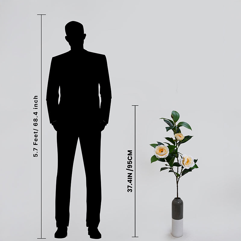 Edeina Artificial Rose Without Pot (Off White) - 3 Feet media 6