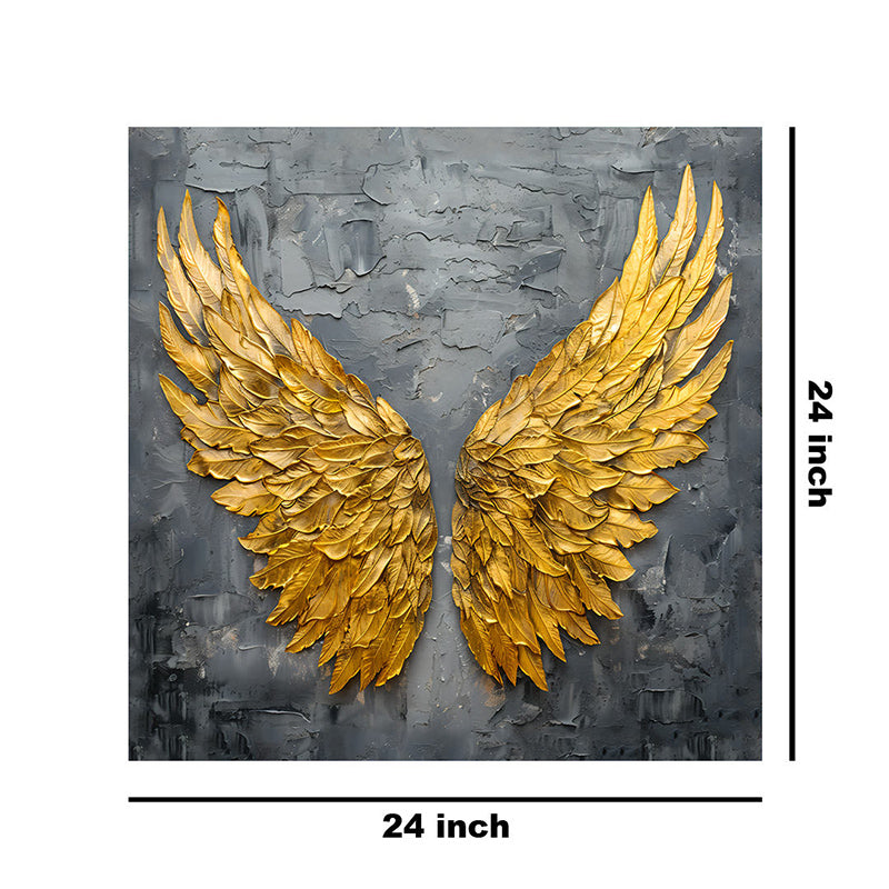 Golden Angel Wings Poly Canvas Wall Painting media 9