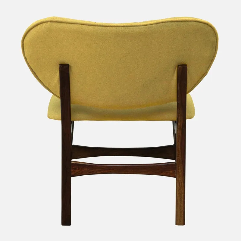 Racknest Rose Wood Accent Chair - Yellow media 6