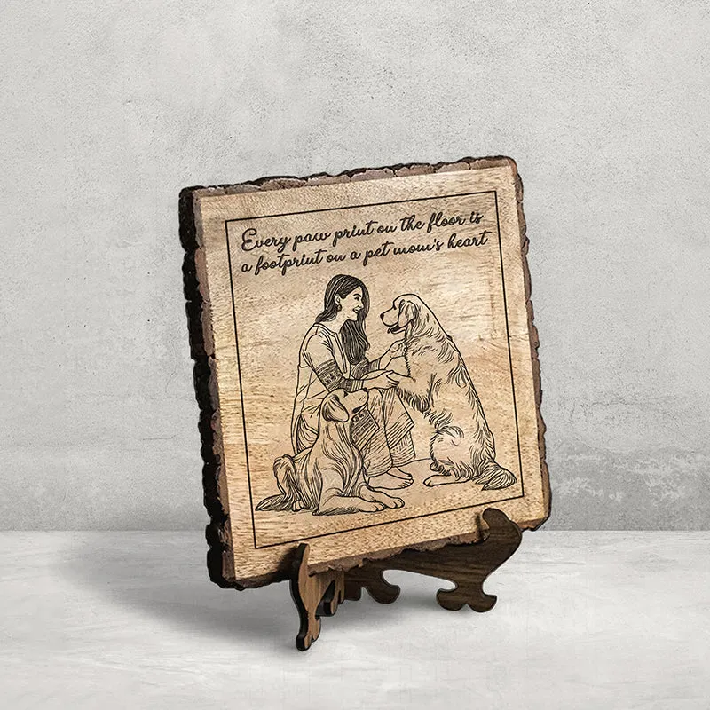 A Pet Mom's Heart Wooden Showpiece - Square media 3