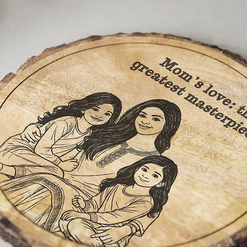 Mother's Love Is A Masterpiece Wood Showpiece - Round media 4
