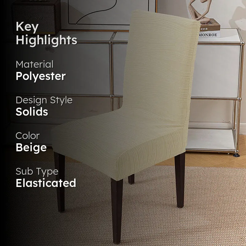 Wrapiq Solid Chair Cover - Beige media 2