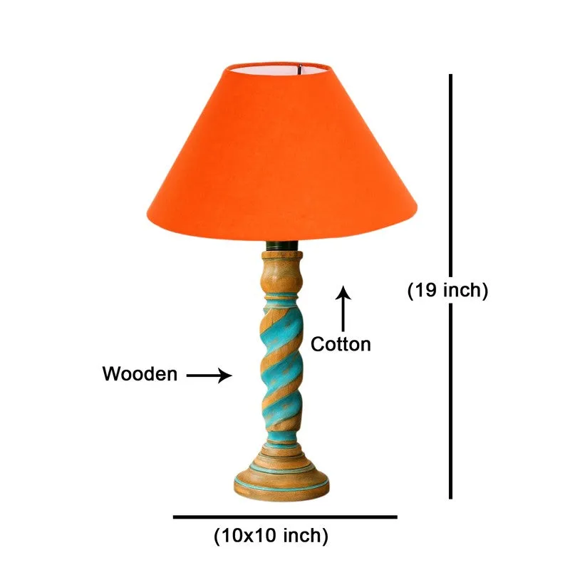 Elara Velin Wooden Table Lamp - Orange media 8