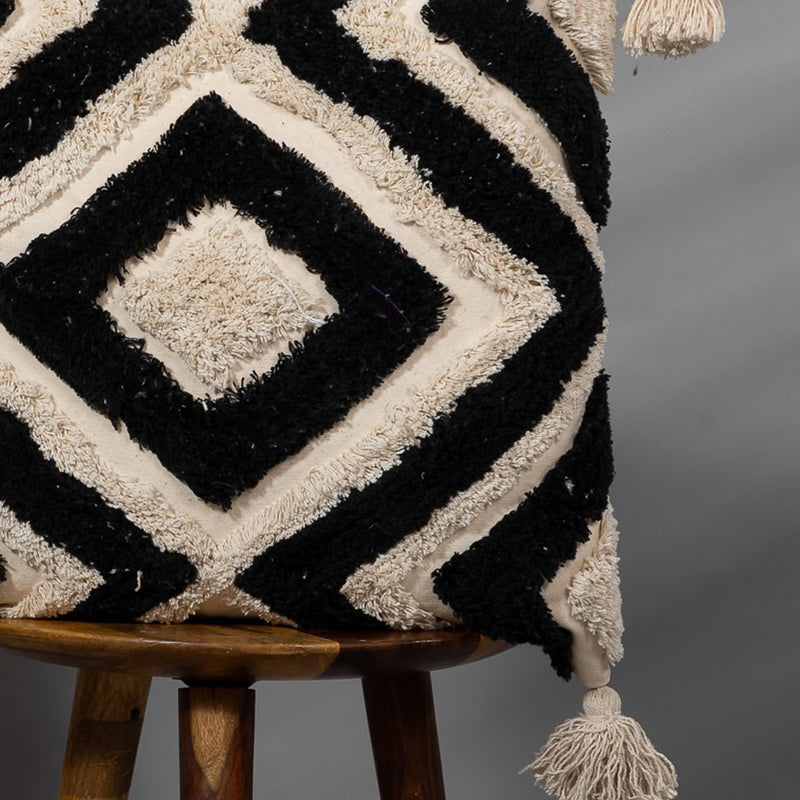 Tess Line Tufted Cushion Cover - Black media 6
