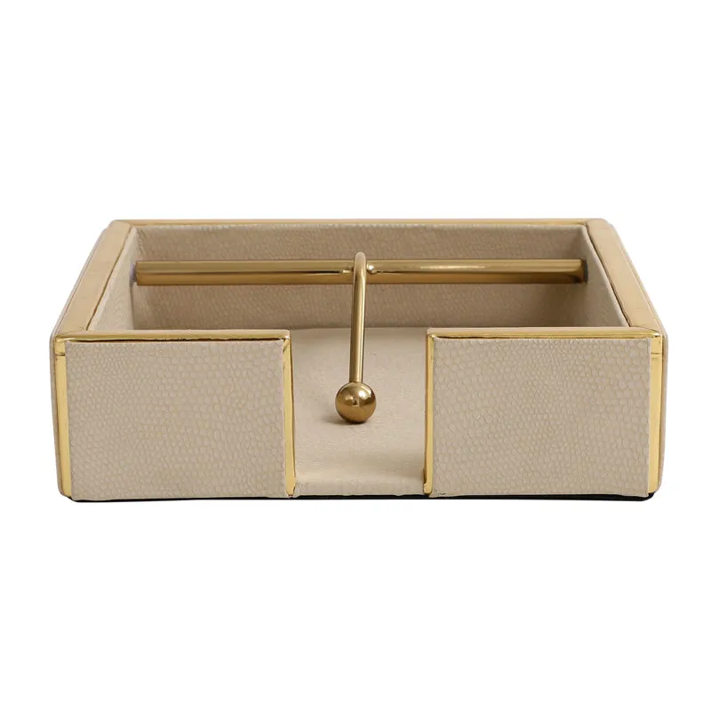 Roho Leather Tissue Holder - Beige media 3