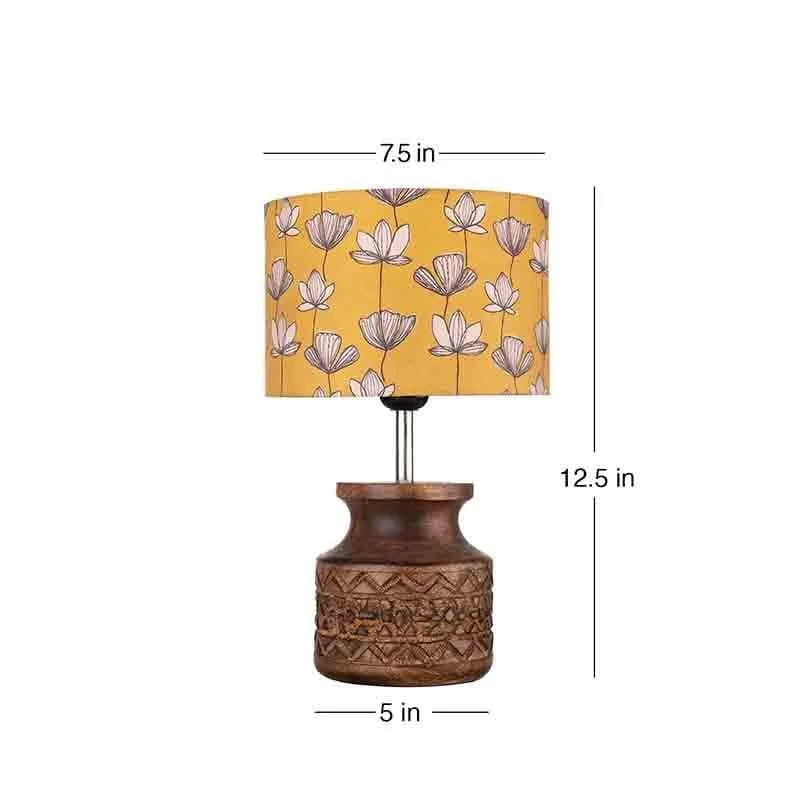 Fellow Wooden Table Lamp - Yellow,White media 6