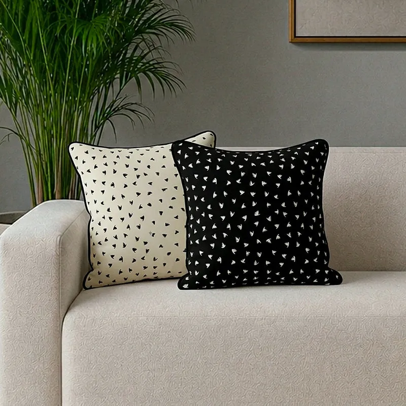 Swayam Viola Printed Cotton Cushion Cover - Set of Two media 1