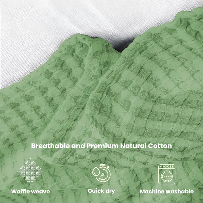 Urban Space Waffle Cotton Blanket (Sage Green) - 250 GSM media 5