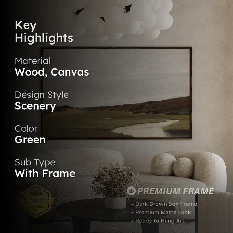Winding Path Canvas Wall Art With Frame - Black media 2
