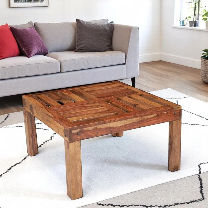 Nervon Sheesham Wooden Center Table - Brown media 3