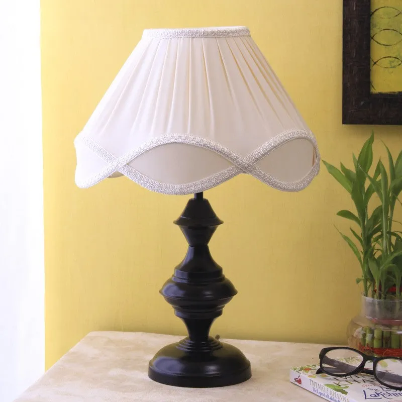 Flamelle Cotton Table Lamp With Iron Base - Ivory media 4