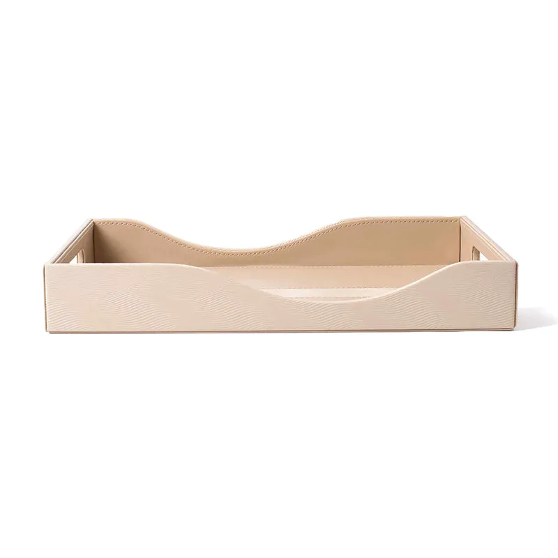 Veltrix Faux Leather Serving Tray (Beige) - Set of Two media 6