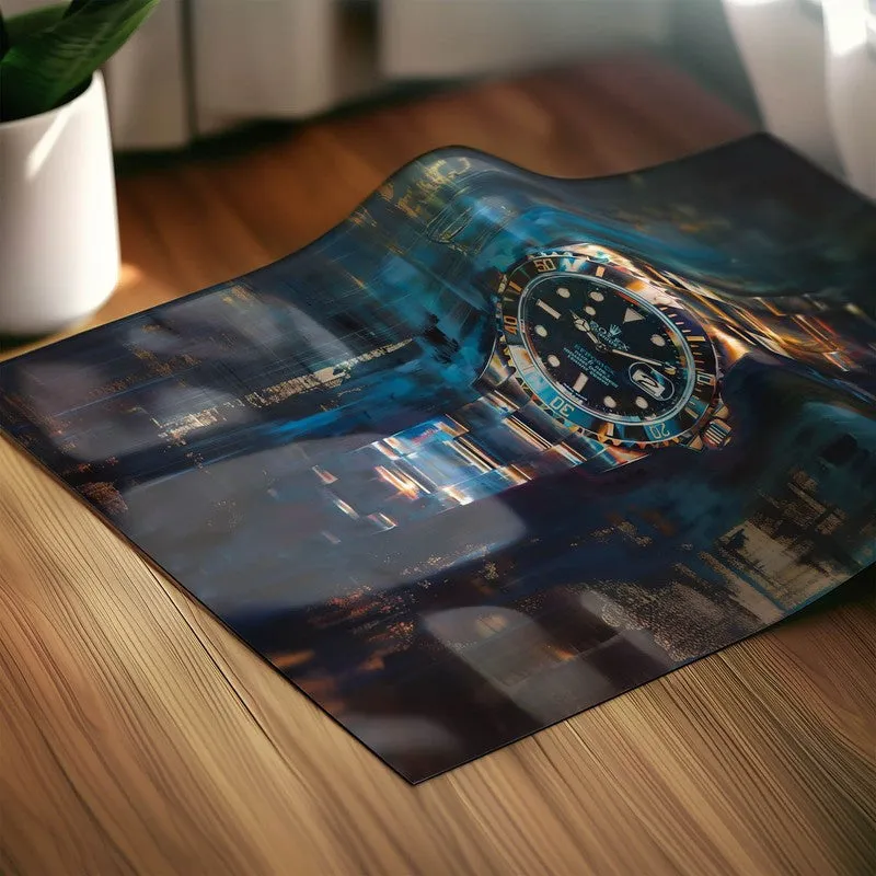 Midnight Timepiece Wall Poster -Blue media 6