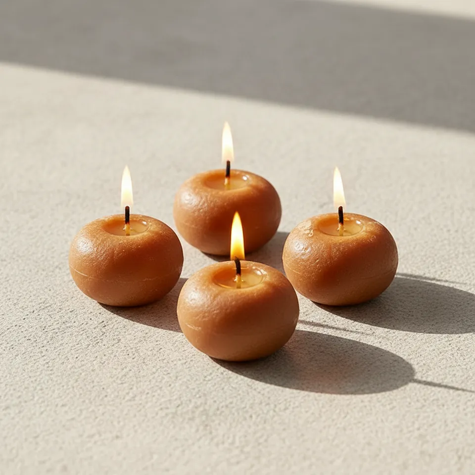 Charm Glow Chic Home Dcor Candle (Brown) - Set Of Four media 1