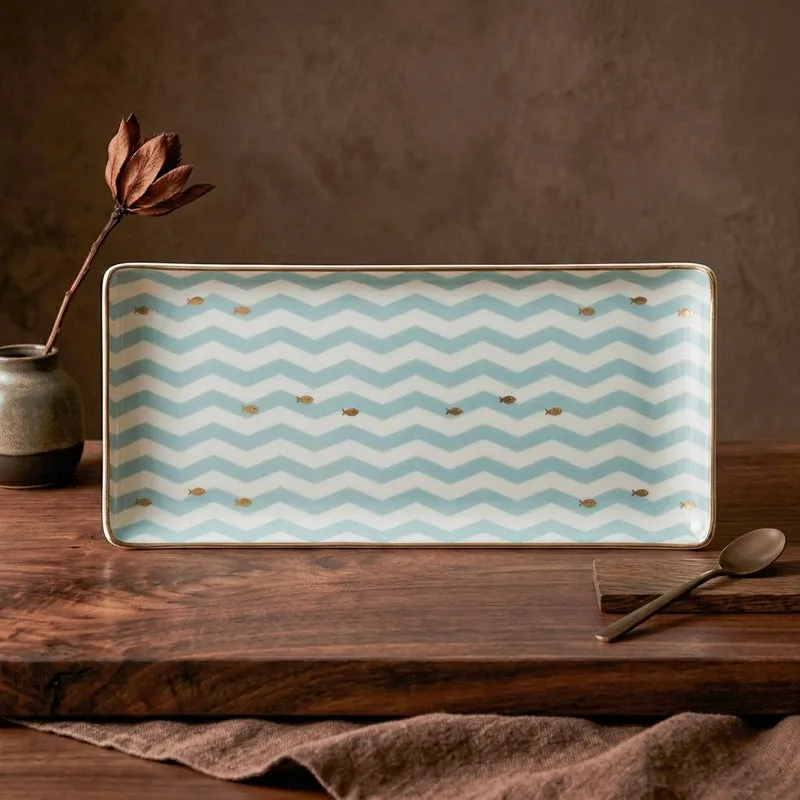 Wavy Sea Bone China Platter media 4