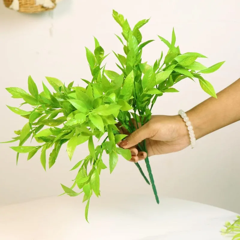 Green Glow Curry Artificial Stem (Green) - Set Of Two media 3