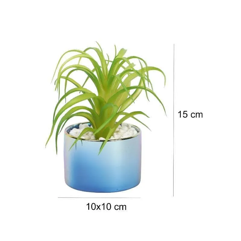 Faux Succulent Leaf In Ombre Pot - 13.5 cms media 4