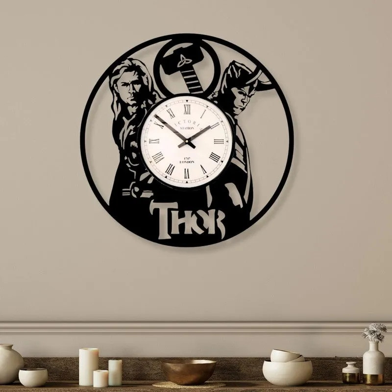 Thor Steel Analog Wall Clock - Black media 1