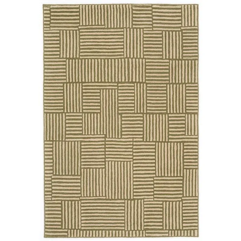 Boromir Hand Tufted Geometric Wool & Nylon Carpet - Green media 1