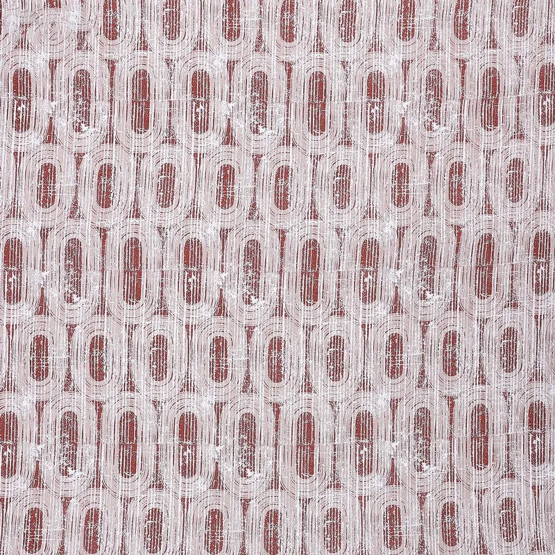 Monte Carlo Striped Ovals Cotton Bedsheet (White,Maroon) - 104 TC media 7