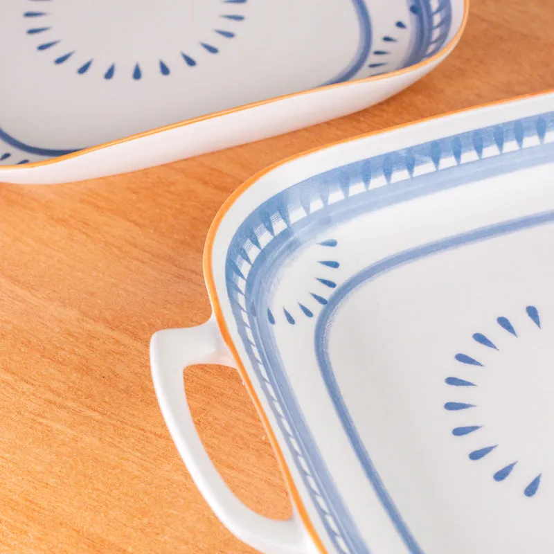Blue Rim Porcelain Platter - Set Of Two media 5