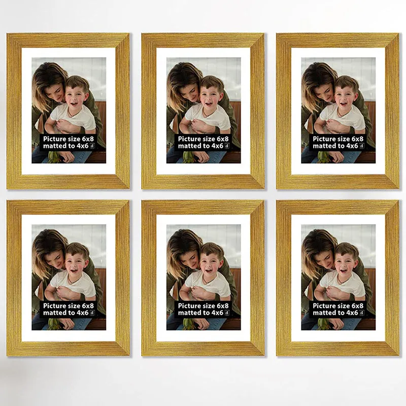Willow Noir Rectangle Photo Frame (Gold) - Set Of Six media 3