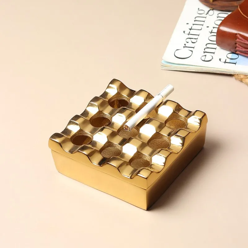 Luxe Grid  Ash Tray - Gold media 1